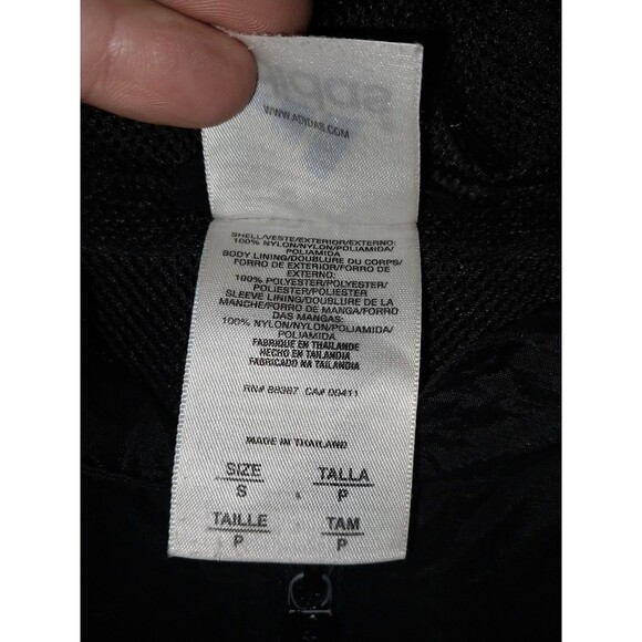 Adidas Activewear Track Jacket Women's Small Black Striped Hooded Long Sleeve - Picture 5 of 7